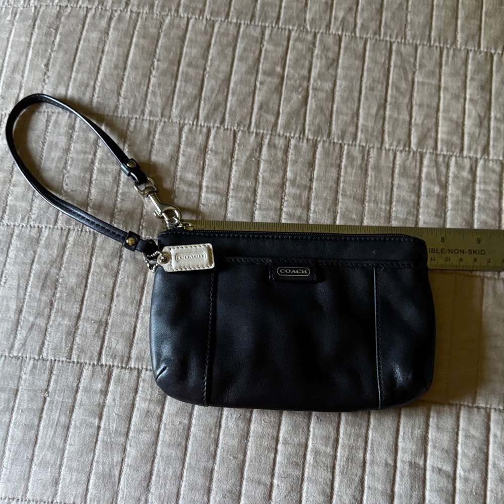Coach Black Leather Wristlet